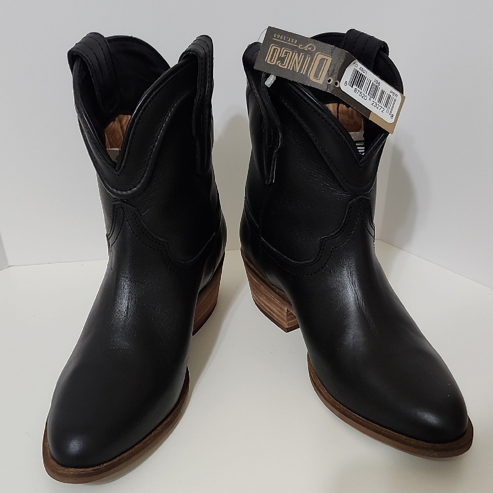 NEW☆☆Dingo Black Leather Short Western Boots☆